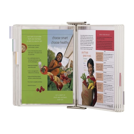 Tarifold Stainless Steel Wall Reference System with 10 Sterifold protective Display Pockets, White TA567616